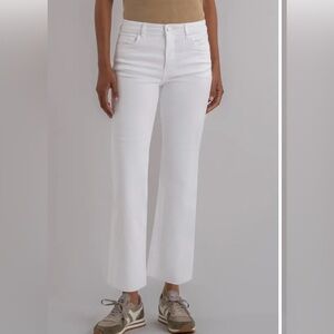 KUT from the Kloth Kelsey High Waist Raw Hem  Jeans – White | Size 0| NWT
